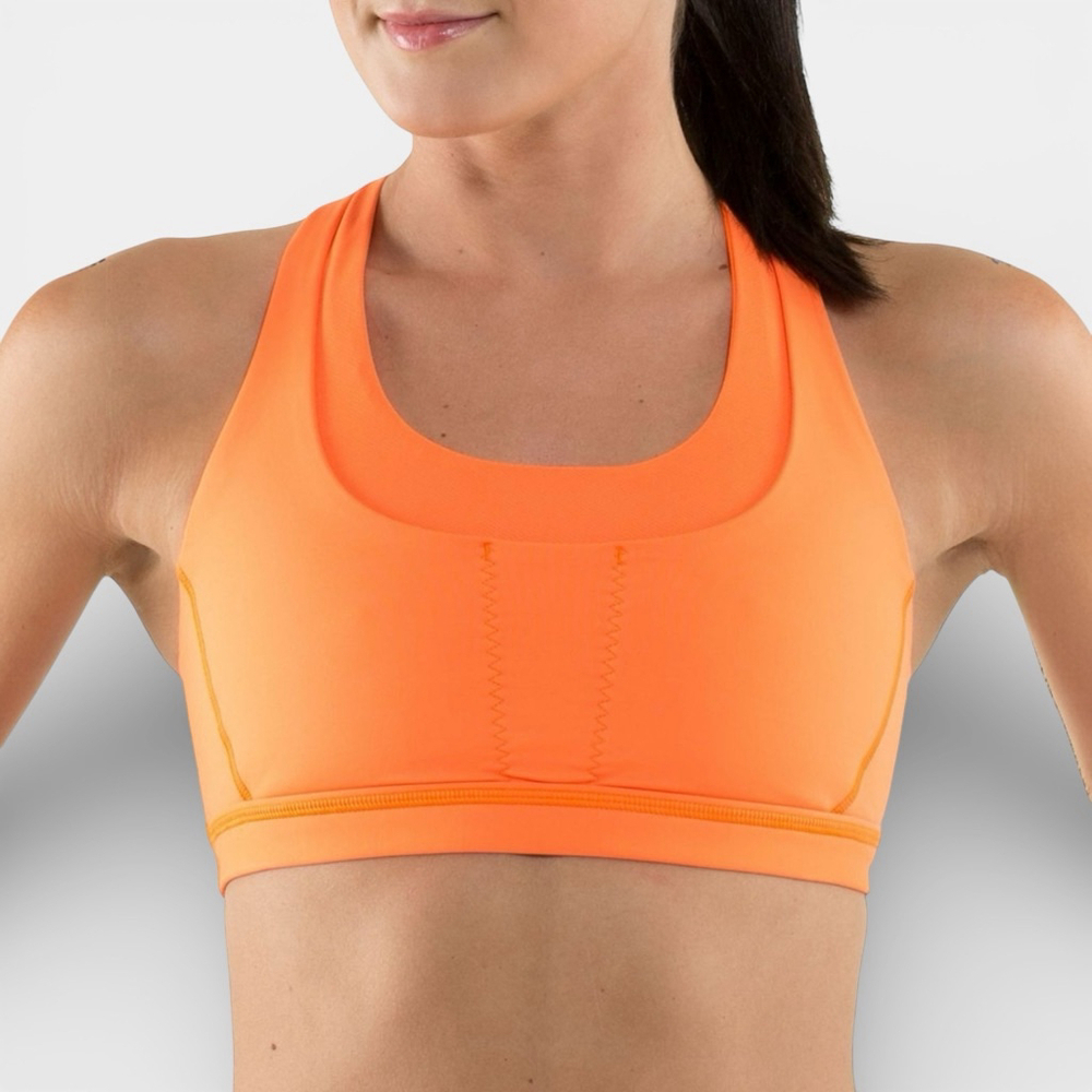 LULULEMON Run: Stuff Your Bra II Pizzaz Orange Sports Bra, Sz 8